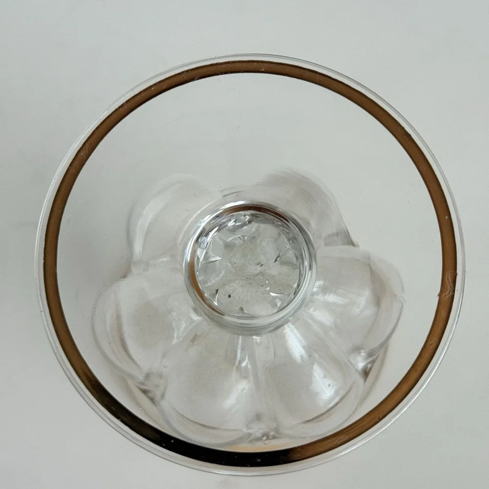 Bohemia Crystal Vase Gold Floral Etched Made‎ in Czechoslovakia Vintage READ